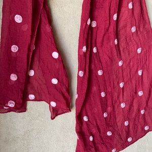 Red poka dots scarf
